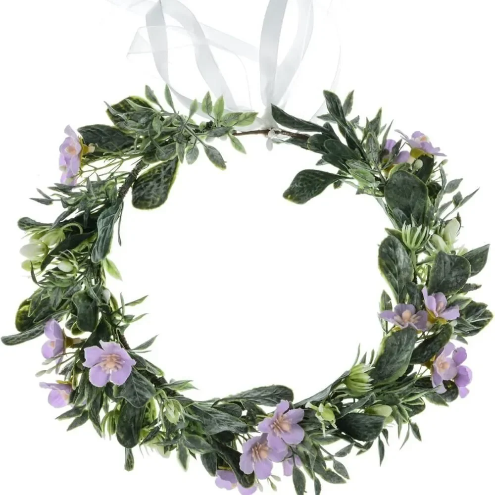 NEW Floral Crown Garland Headpiece Flower Girl Eucalyptus Halo Wedding Photo